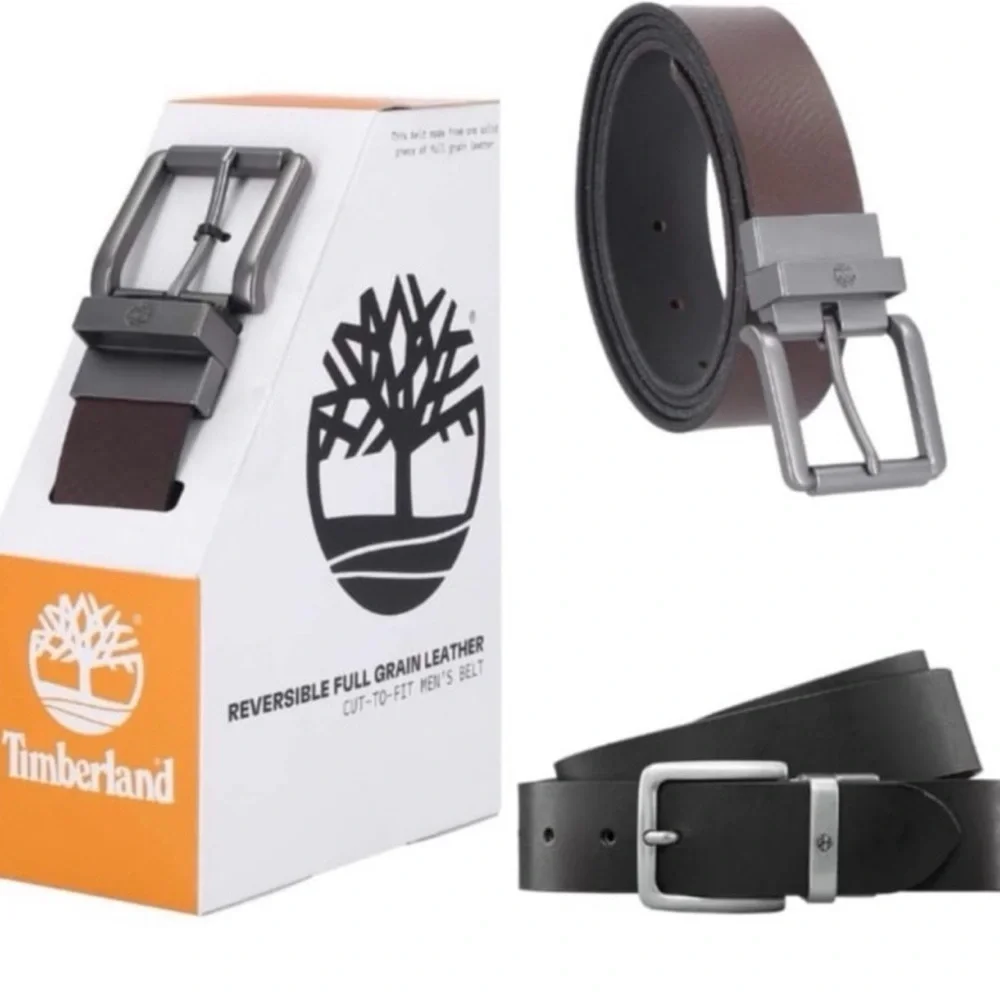 Timberland Men's Reversible Leather Belt, Black/Brown, Size 28''-44